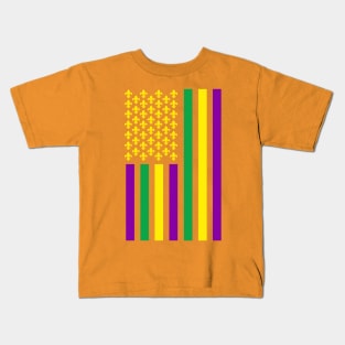 Mardi Gras Flag 2024 Kids T-Shirt